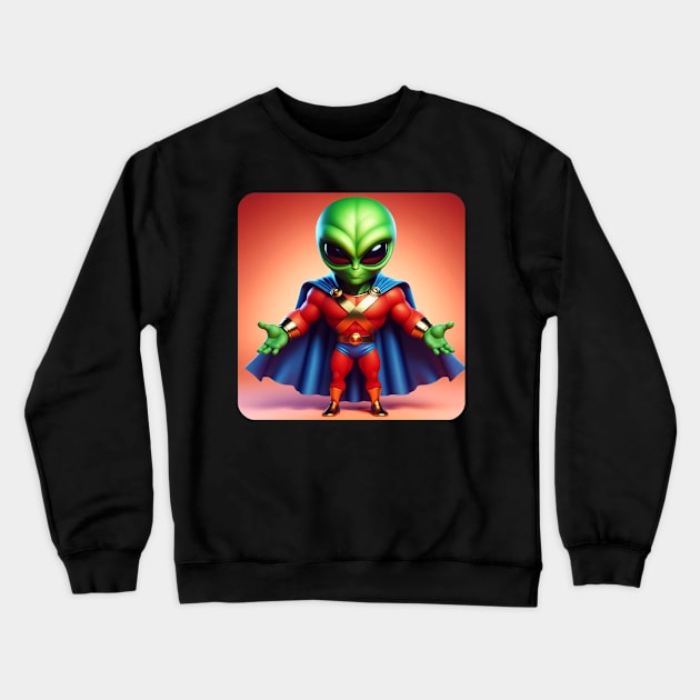 Martian Alien Caricature #17 Crewneck Sweatshirt by The Black Panther